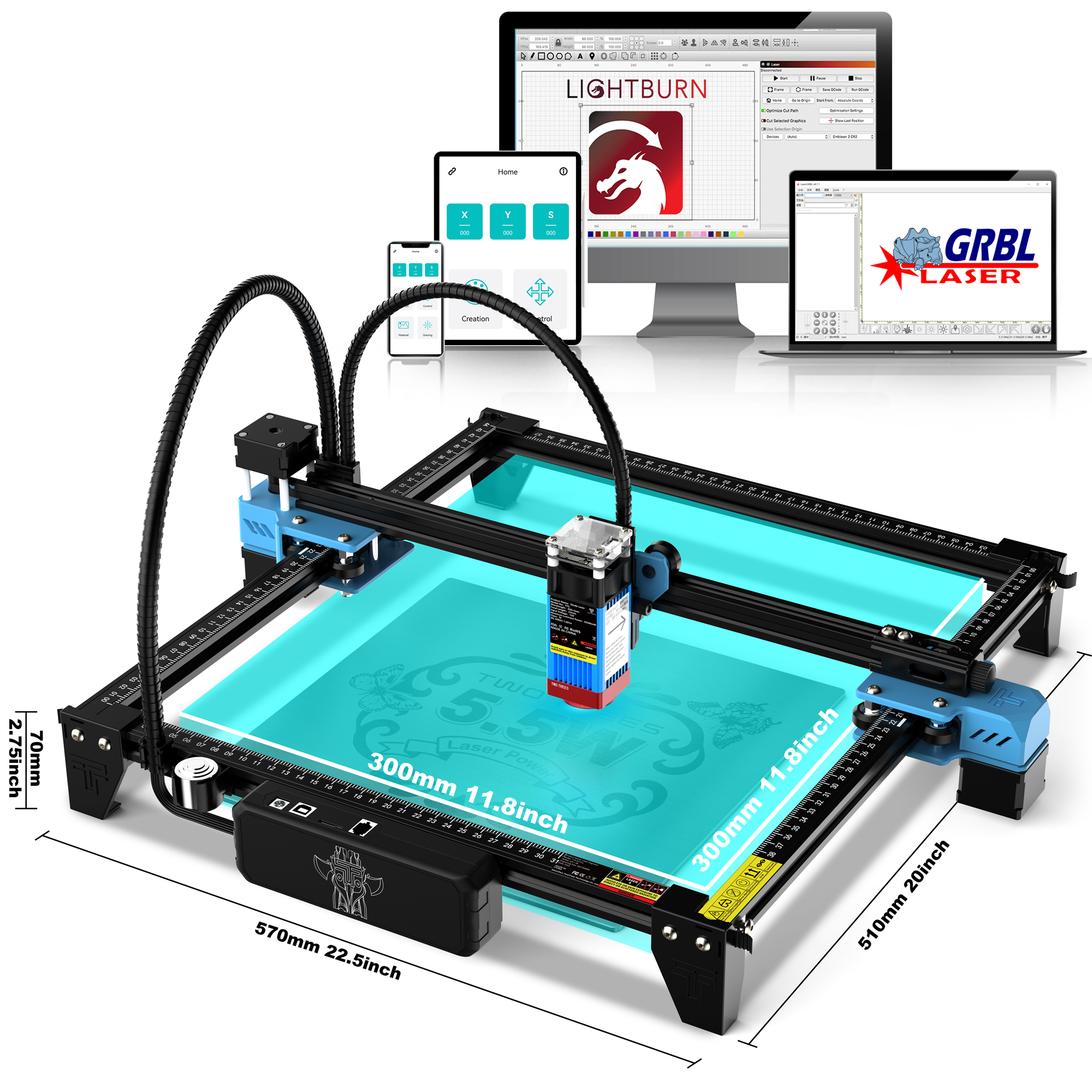 TwoTrees TTS-55 PRO CNC Laser  - Acrylic Cutting Machine recensione e prezzo
