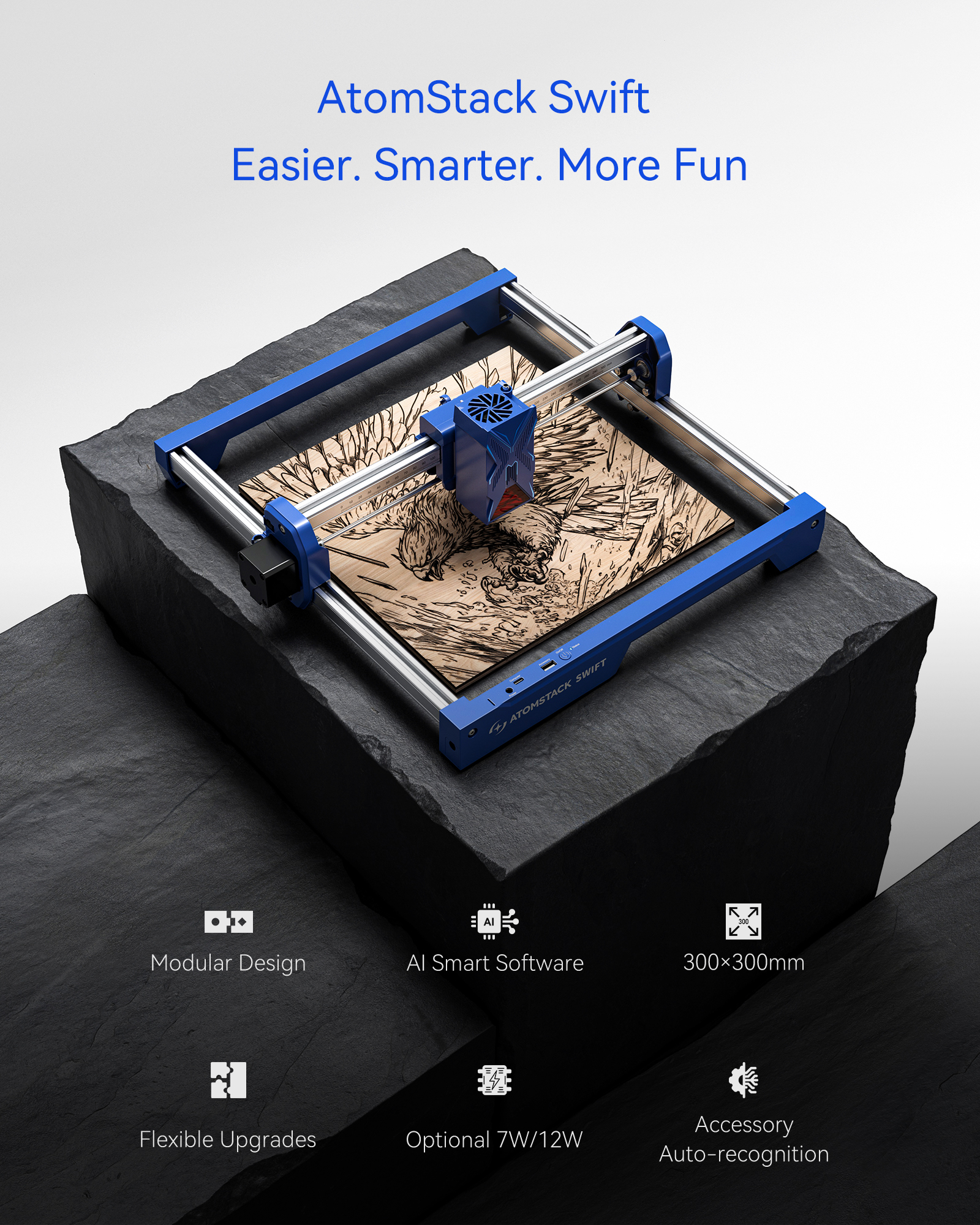 ATOMSTACK Swift 7W Portable La - Acrylic Cutting Machine recensione e prezzo